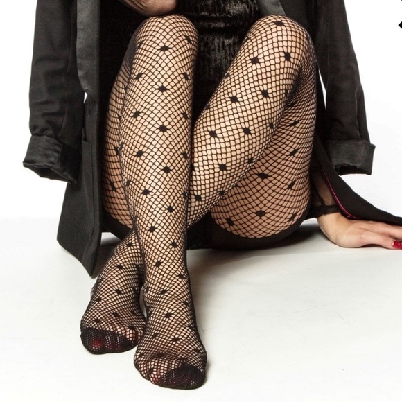Andrea Bucci Net Polka Dot Tights Fishnet - Picture 2 of 4